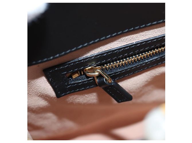Borsa a mano GUCCI Bamboo Sherry Line in pelle 2way Nero Oro 453764 Auth 203194V D'oro - vista 31