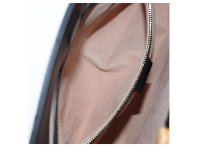 Borsa a mano GUCCI Bamboo Sherry Line in pelle 2way Nero Oro 453764 Auth 203194V D'oro - vista 32
