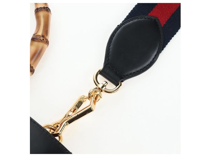 Borsa a mano GUCCI Bamboo Sherry Line in pelle 2way Nero Oro 453764 Auth 203194V D'oro - vista 9