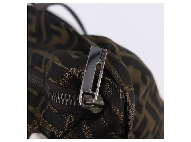 Borsa Tote FENDI Zucca Canvas Nero Marrone Auth 201522 - vista 10