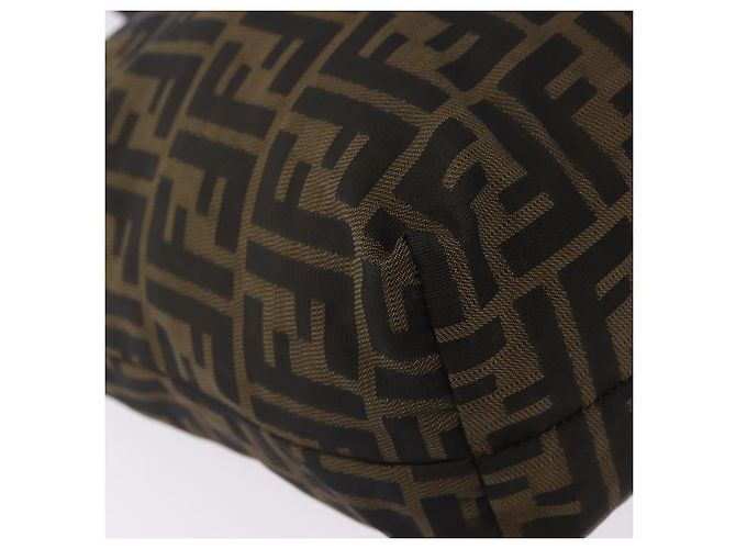 Borsa Tote FENDI Zucca Canvas Nero Marrone Auth 201522 - vista 19