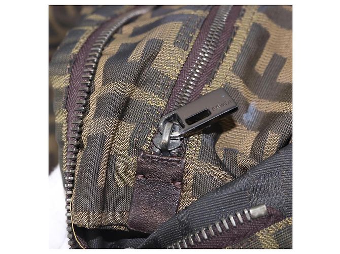 Borsa Tote FENDI Zucca Canvas Nero Marrone Auth 201522 - vista 26