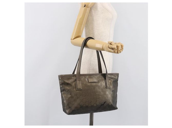 Borsa GUCCI GG Implementation PVC Gold Silver 211138 Auth 204428 Argento D'oro - vista 26