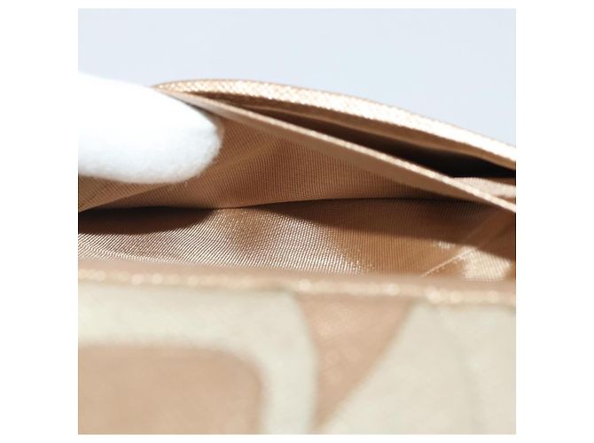 Saffiano Cartera bifold PRADA de piel Safiano Gold Auth 205174A Dorado - vista 23