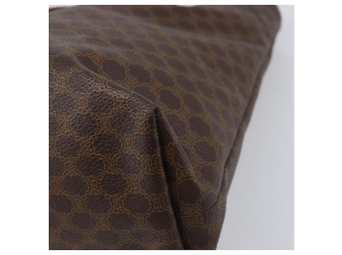 Céline Borsa Tote CELINE Macadam Canvas PVC Leather Brown Gold Auth ki6842A Marrone D'oro - vista 15