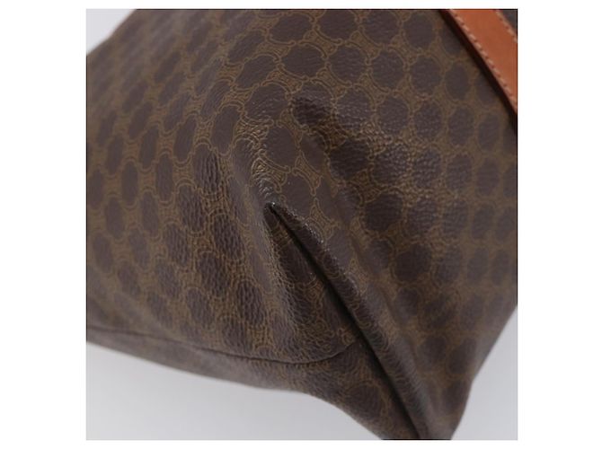 Céline Borsa Tote CELINE Macadam Canvas PVC Leather Brown Gold Auth ki6842A Marrone D'oro - vista 16