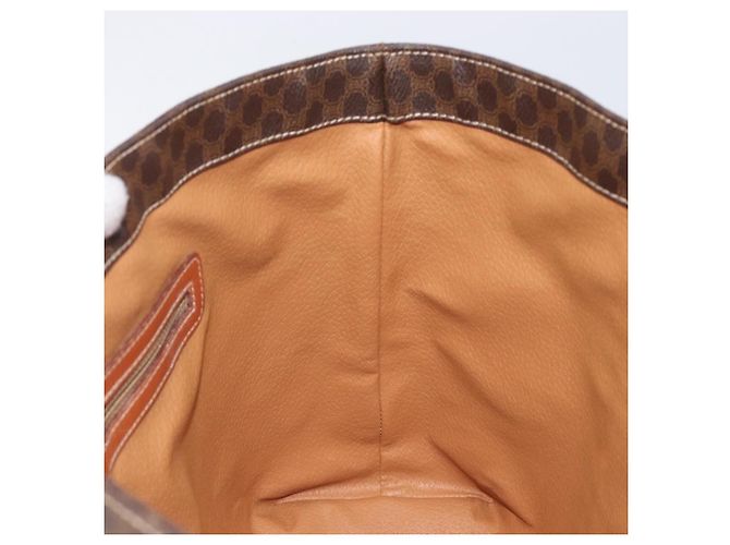Céline Borsa Tote CELINE Macadam Canvas PVC Leather Brown Gold Auth ki6842A Marrone D'oro - vista 20