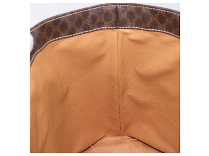 Céline Borsa Tote CELINE Macadam Canvas PVC Leather Brown Gold Auth ki6842A Marrone D'oro - vista 21