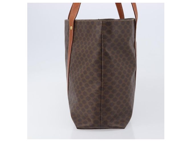 Céline Borsa Tote CELINE Macadam Canvas PVC Leather Brown Gold Auth ki6842A Marrone D'oro - vista 4