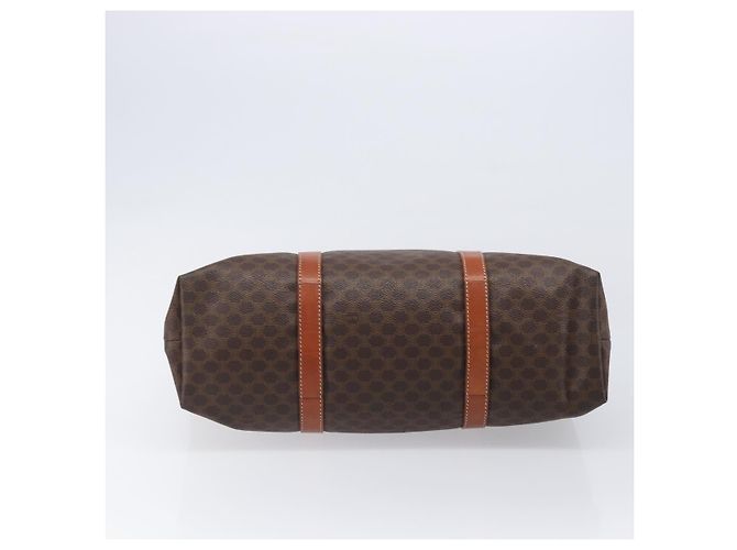 Céline Borsa Tote CELINE Macadam Canvas PVC Leather Brown Gold Auth ki6842A Marrone D'oro - vista 5