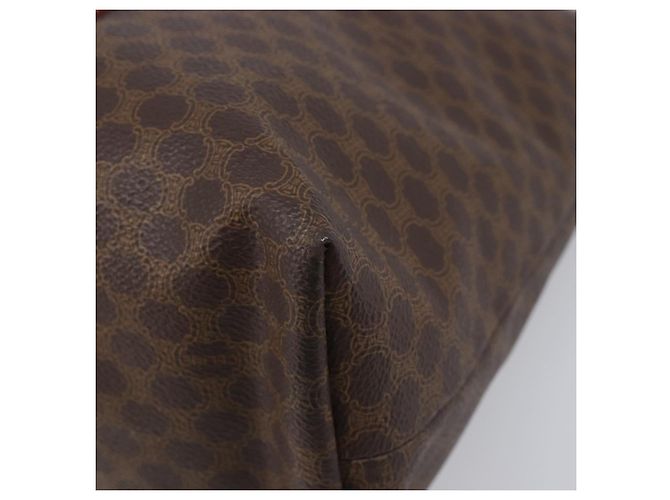 Céline Borsa Tote CELINE Macadam Canvas PVC Leather Brown Gold Auth ki6842A Marrone D'oro - vista 9