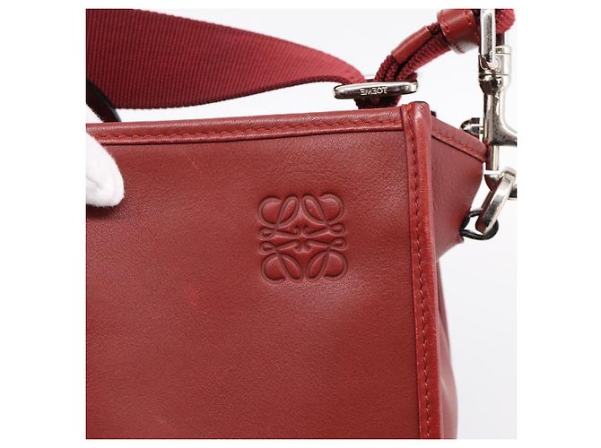 LOEWE Handtasche aus Leder 2way rot silber authentisch 205076 - Ansicht 19
