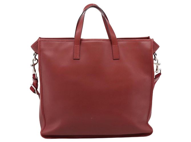 LOEWE Handtasche aus Leder 2way rot silber authentisch 205076 - Ansicht 2