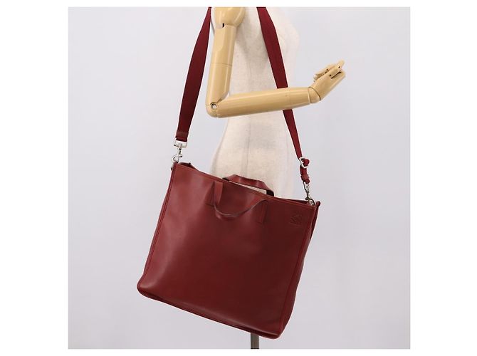 LOEWE Handtasche aus Leder 2way rot silber authentisch 205076 - Ansicht 26