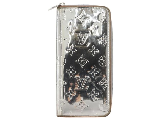 LOUIS VUITTON Monogram Mirror Zippy Wallet Vertical Silver M80808 Auth 205814A Argento Monogramma - vista 13