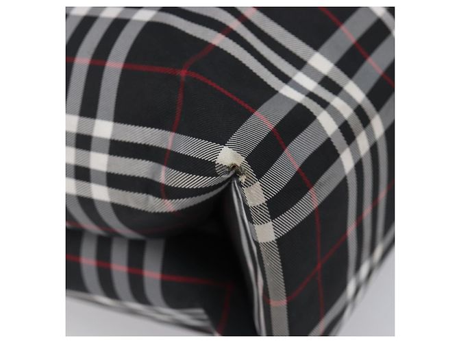 Saco Tote BURBERRY Nova Check Canvas Black Silver Auth 203633 Preto Prata - vista 15