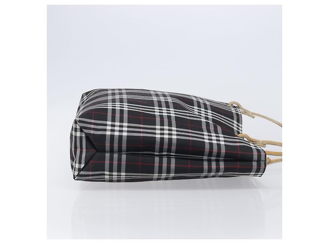 Saco Tote BURBERRY Nova Check Canvas Black Silver Auth 203633 Preto Prata - vista 3