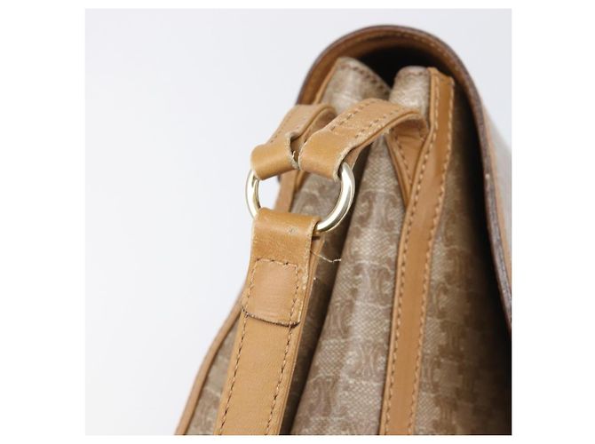 Céline Bolsa de Ombro CELINE Macadam Canvas PVC Beige Gold Auth ki6828 Bege Dourado - vista 10