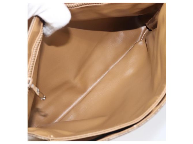 Céline Bolsa de Ombro CELINE Macadam Canvas PVC Beige Gold Auth ki6828 Bege Dourado - vista 11