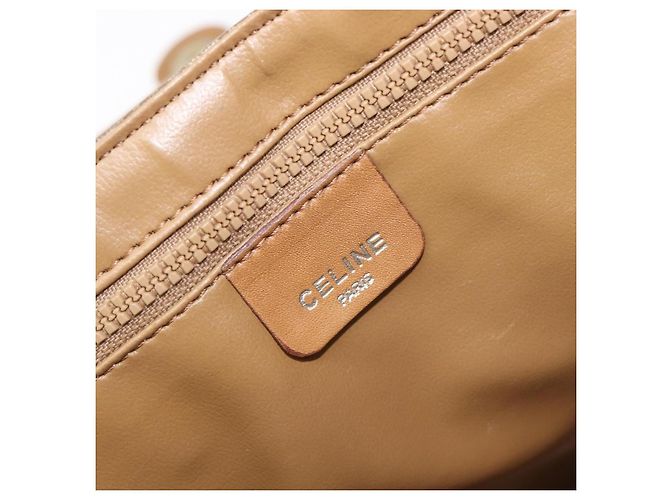 Céline Bolsa de Ombro CELINE Macadam Canvas PVC Beige Gold Auth ki6828 Bege Dourado - vista 23