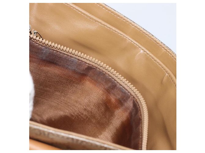 Céline Bolsa de Ombro CELINE Macadam Canvas PVC Beige Gold Auth ki6828 Bege Dourado - vista 28