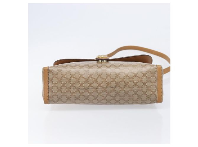 Céline Bolsa de Ombro CELINE Macadam Canvas PVC Beige Gold Auth ki6828 Bege Dourado - vista 5