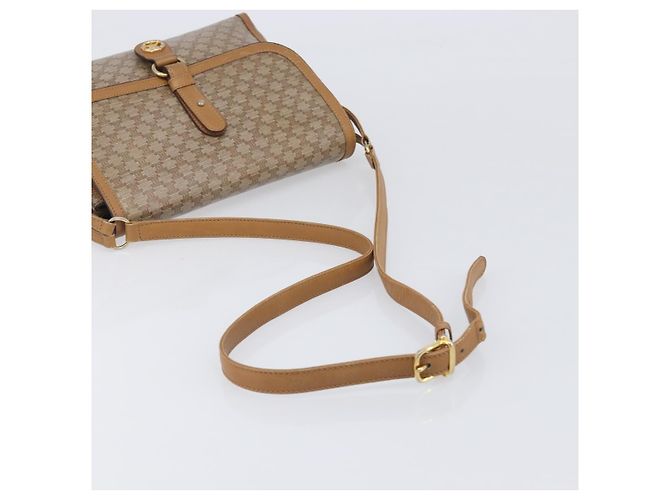 Céline Bolsa de Ombro CELINE Macadam Canvas PVC Beige Gold Auth ki6828 Bege Dourado - vista 7