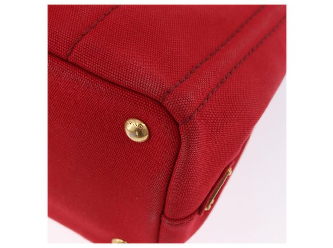 Borsa a mano PRADA Canapa PM Canvas 2way Orange Gold Auth 205107 D'oro Arancione - vista 25