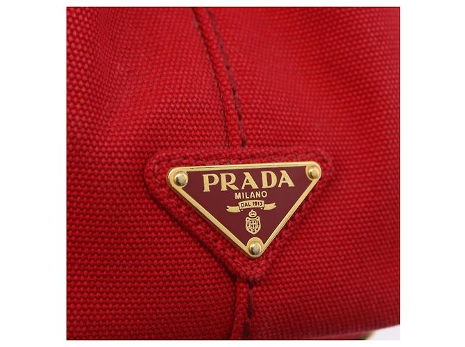 Borsa a mano PRADA Canapa PM Canvas 2way Orange Gold Auth 205107 D'oro Arancione - vista 26