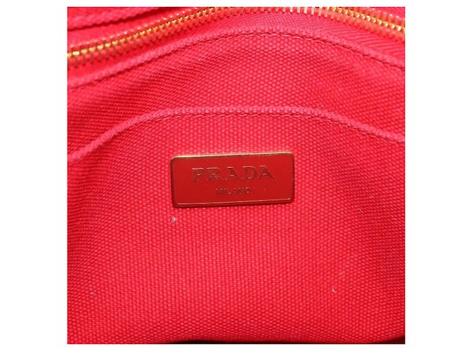 Borsa a mano PRADA Canapa PM Canvas 2way Orange Gold Auth 205107 D'oro Arancione - vista 27