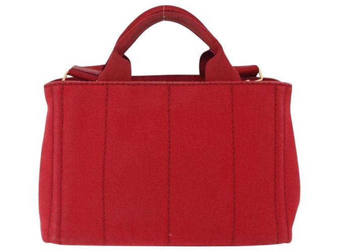 Borsa a mano PRADA Canapa PM Canvas 2way Orange Gold Auth 205107 D'oro Arancione - vista 3