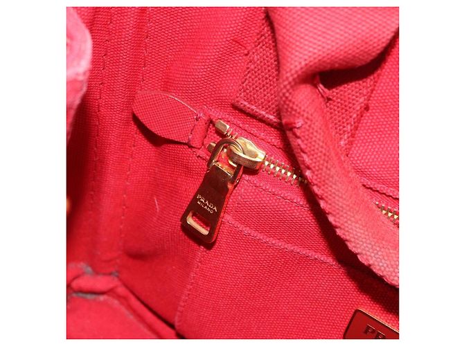 Borsa a mano PRADA Canapa PM Canvas 2way Orange Gold Auth 205107 D'oro Arancione - vista 30