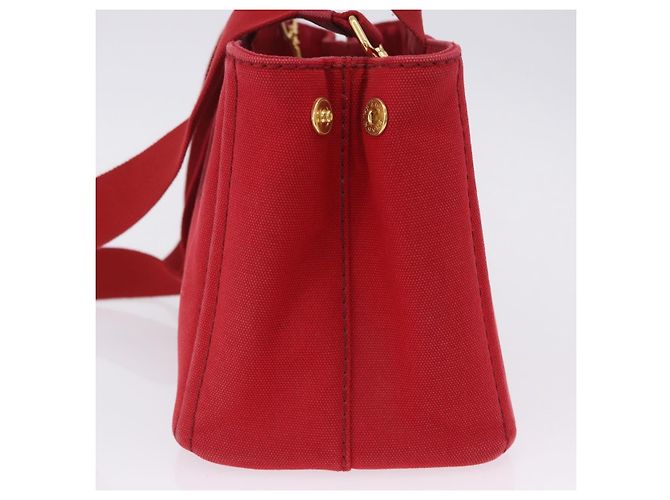 Borsa a mano PRADA Canapa PM Canvas 2way Orange Gold Auth 205107 D'oro Arancione - vista 5
