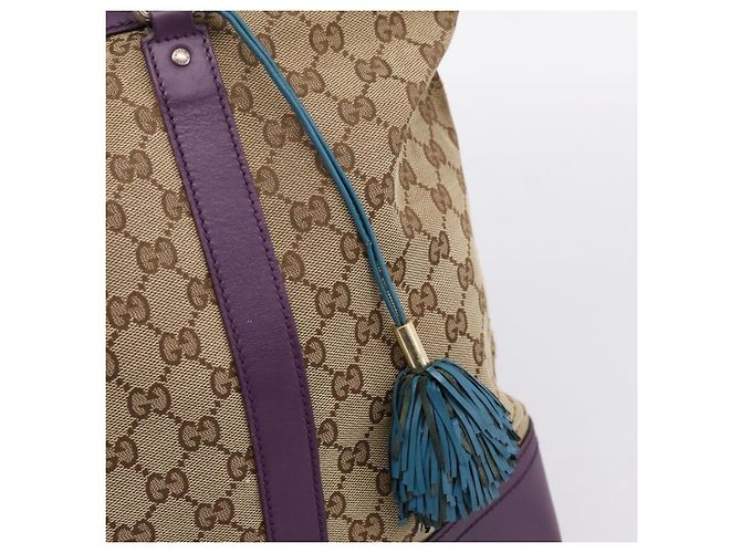 Borsa Tote GUCCI GG Canvas Beige Gold 282325 Auth 204828 D'oro - vista 10