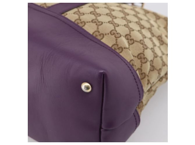 Borsa Tote GUCCI GG Canvas Beige Gold 282325 Auth 204828 D'oro - vista 15