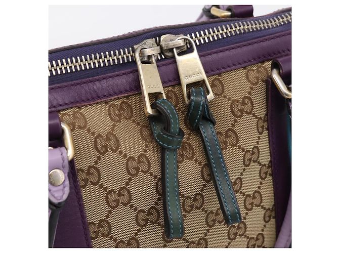 Borsa Tote GUCCI GG Canvas Beige Gold 282325 Auth 204828 D'oro - vista 17