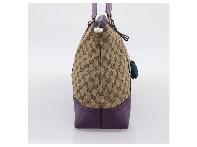 Borsa Tote GUCCI GG Canvas Beige Gold 282325 Auth 204828 D'oro - vista 3