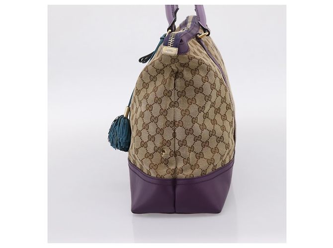 Borsa Tote GUCCI GG Canvas Beige Gold 282325 Auth 204828 D'oro - vista 4