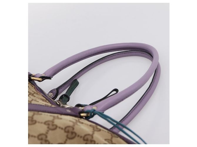 Borsa Tote GUCCI GG Canvas Beige Gold 282325 Auth 204828 D'oro - vista 8