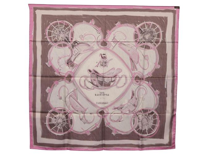 Hermès HERMES Carre 90 Seidentuch Rosa Auth 198386M Pink - Ansicht 13