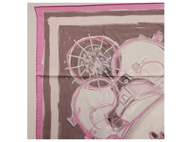 Hermès HERMES Carre 90 Seidentuch Rosa Auth 198386M Pink - Ansicht 14