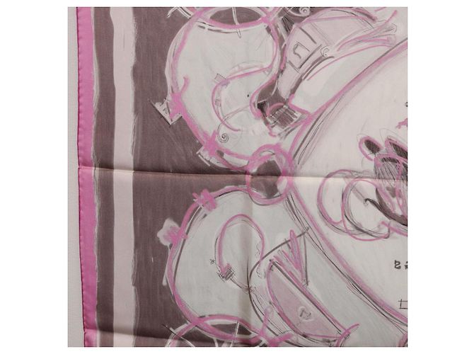 Hermès HERMES Carre 90 Seidentuch Rosa Auth 198386M Pink - Ansicht 17
