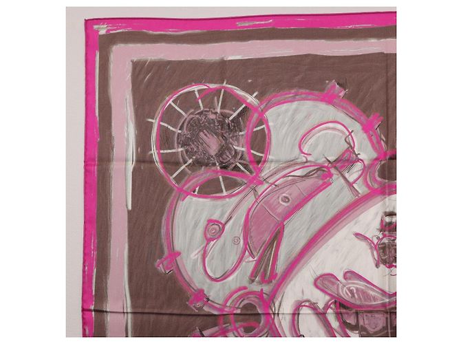 Hermès HERMES Carre 90 Seidentuch Rosa Auth 198386M Pink - Ansicht 2