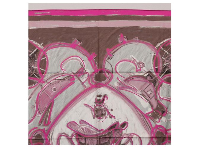 Hermès HERMES Carre 90 Seidentuch Rosa Auth 198386M Pink - Ansicht 3