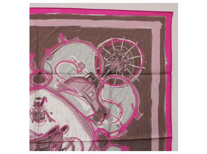 Hermès HERMES Carre 90 Seidentuch Rosa Auth 198386M Pink - Ansicht 4