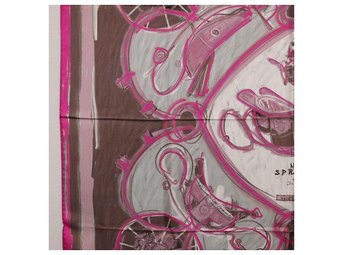 Hermès HERMES Carre 90 Seidentuch Rosa Auth 198386M Pink - Ansicht 5