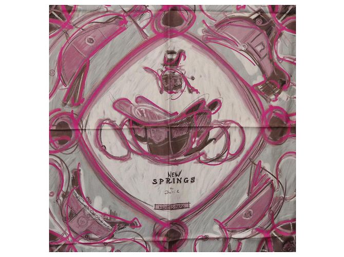 Hermès HERMES Carre 90 Seidentuch Rosa Auth 198386M Pink - Ansicht 6
