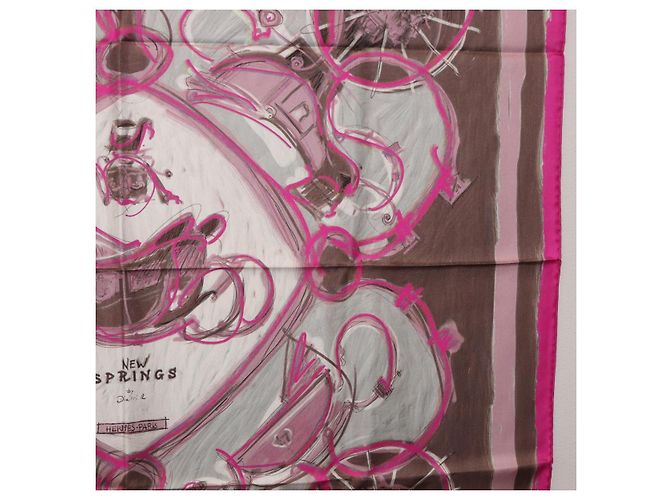 Hermès HERMES Carre 90 Seidentuch Rosa Auth 198386M Pink - Ansicht 7