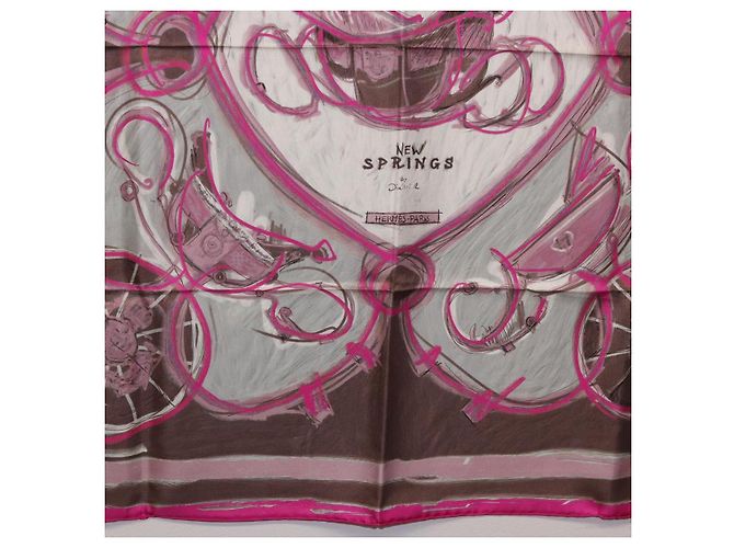 Hermès HERMES Carre 90 Seidentuch Rosa Auth 198386M Pink - Ansicht 9