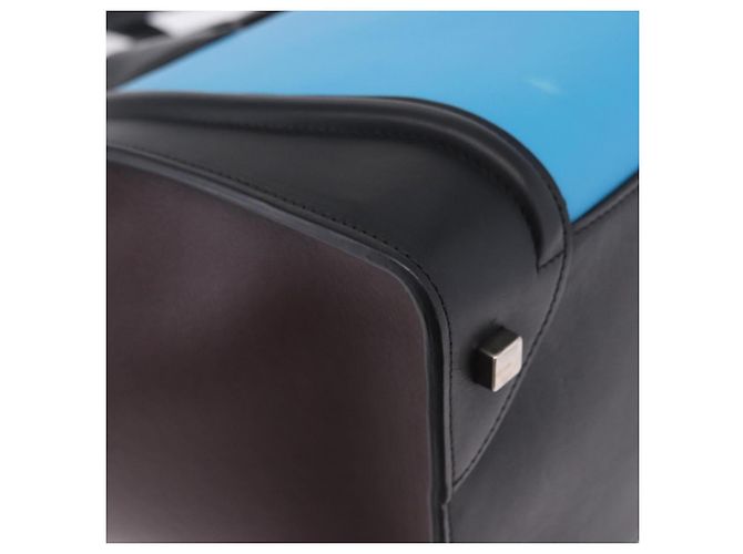 Céline Borsa a mano CELINE Luggage Mini Shopper in pelle Blu Turchese Auth LN125SAM - vista 16
